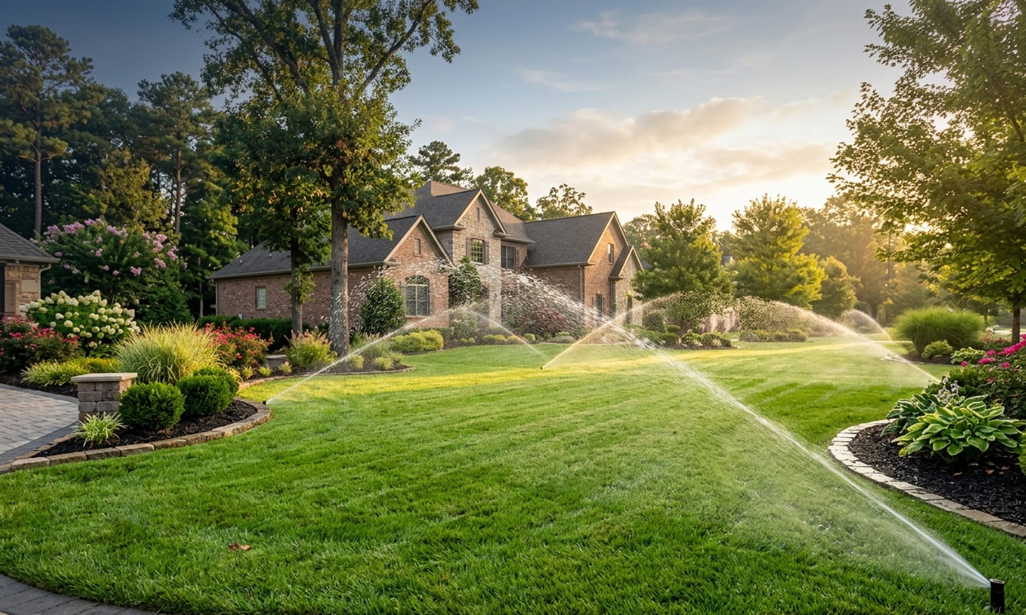 Brian Nelson and team at a North Atlanta irrigation installation